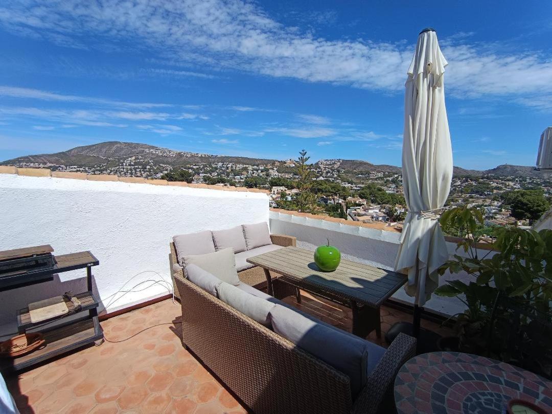 شقة Atico-Penthouse En Moraira Con Vistas Al Mar تيولادا المظهر الخارجي الصورة